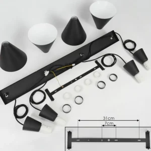 hofstein Suspension Vijes Noir, 4 lumières* Lampes Modernes