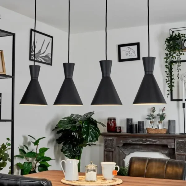 hofstein Suspension Vijes Noir, 4 lumières* Lampes Modernes