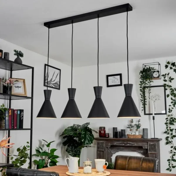 hofstein Suspension Vijes Noir, 4 lumières* Lampes Modernes