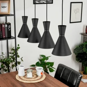 hofstein Suspension Vijes Noir, 4 lumières* Lampes Modernes