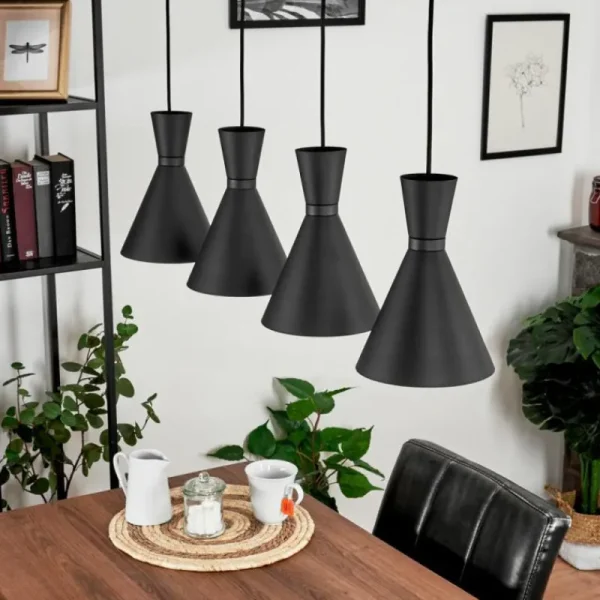 hofstein Suspension Vijes Noir, 4 lumières* Lampes Modernes