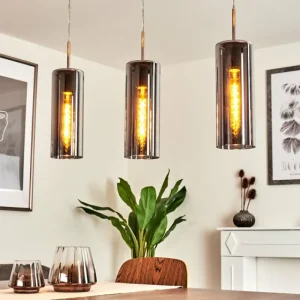 hofstein Suspension Vimodrone Nickel mat, 3 lumières* Lampes Modernes