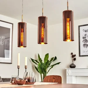 hofstein Suspension Vimodrone Nickel mat, 3 lumières* Lampes En Verre