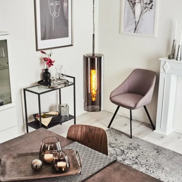hofstein Suspension Vimodrone Nickel mat, 1 lumière* Lampes Modernes