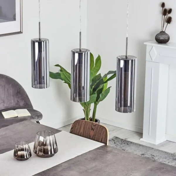 hofstein Suspension Vimodrone Nickel mat, 3 lumières* Lampes Modernes