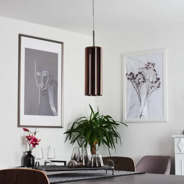 hofstein Suspension Vimodrone Nickel mat, 1 lumière* Lampes En Verre