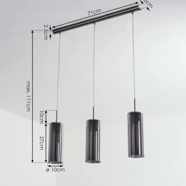 hofstein Suspension Vimodrone Nickel mat, 3 lumières* Lampes Modernes