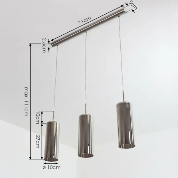 hofstein Suspension Vimodrone Nickel mat, 3 lumières* Lampes En Verre