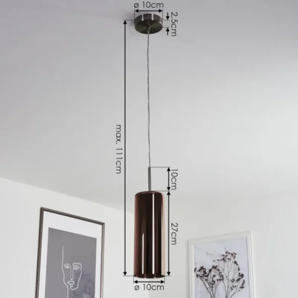 hofstein Suspension Vimodrone Nickel mat, 1 lumière* Lampes En Verre