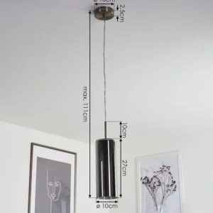 hofstein Suspension Vimodrone Nickel mat, 1 lumière* Lampes Modernes