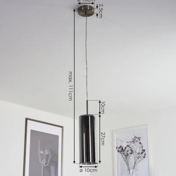 hofstein Suspension Vimodrone Nickel mat, 1 lumière* Lampes Modernes