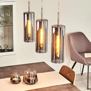 hofstein Suspension Vimodrone Nickel mat, 3 lumières* Lampes Modernes