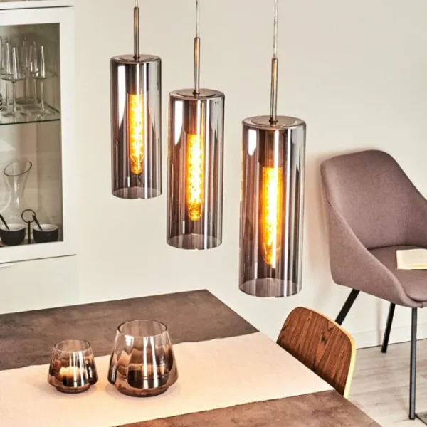 hofstein Suspension Vimodrone Nickel mat, 3 lumières* Lampes Modernes