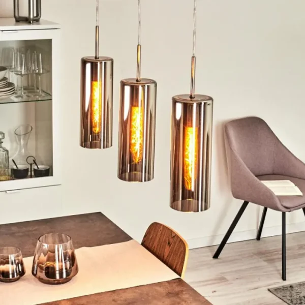 hofstein Suspension Vimodrone Nickel mat, 3 lumières* Lampes En Verre