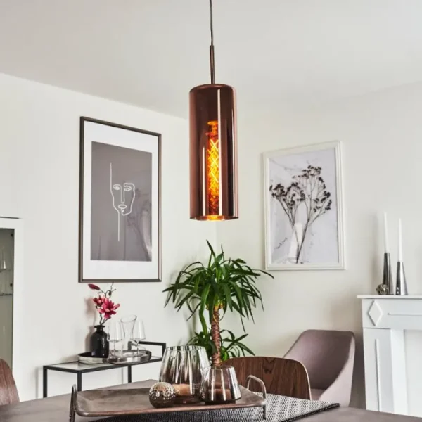 hofstein Suspension Vimodrone Nickel mat, 1 lumière* Lampes En Verre