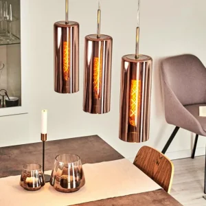 hofstein Suspension Vimodrone Nickel mat, 3 lumières* Lampes En Verre