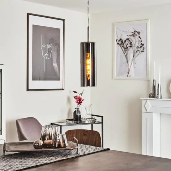 hofstein Suspension Vimodrone Nickel mat, 1 lumière* Lampes Modernes