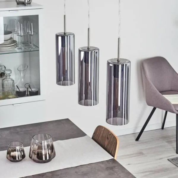 hofstein Suspension Vimodrone Nickel mat, 3 lumières* Lampes Modernes