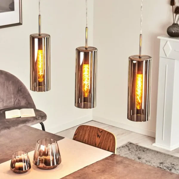hofstein Suspension Vimodrone Nickel mat, 3 lumières* Lampes En Verre