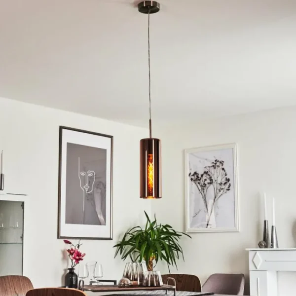 hofstein Suspension Vimodrone Nickel mat, 1 lumière* Lampes En Verre