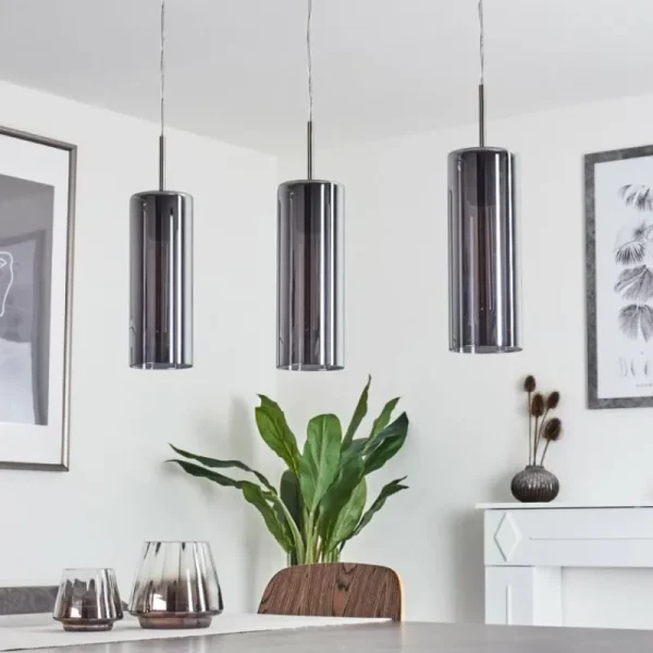 hofstein Suspension Vimodrone Nickel mat, 3 lumières* Lampes Modernes