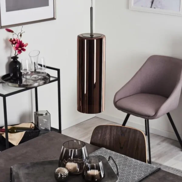 hofstein Suspension Vimodrone Nickel mat, 1 lumière* Lampes En Verre