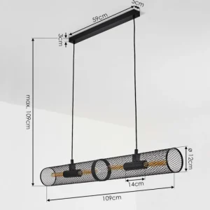 hofstein Suspension Vislanda Noir, 1 lumière* Lampes Modernes