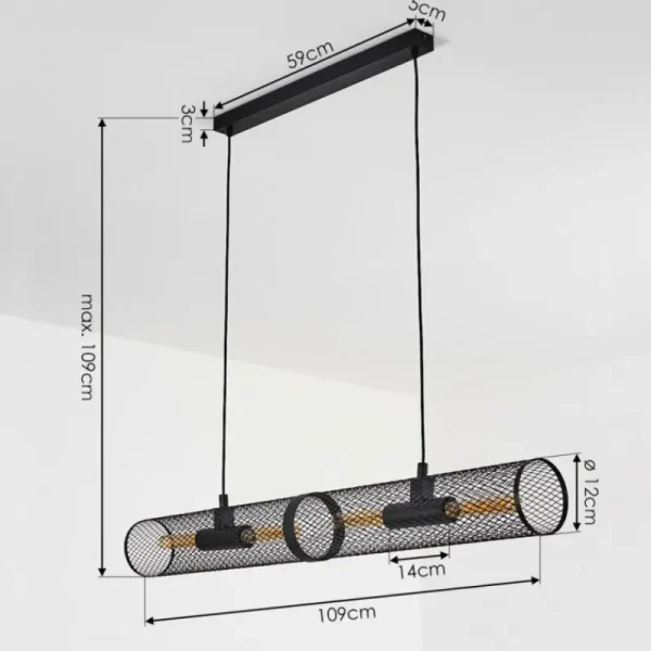hofstein Suspension Vislanda Noir, 1 lumière* Lampes Modernes