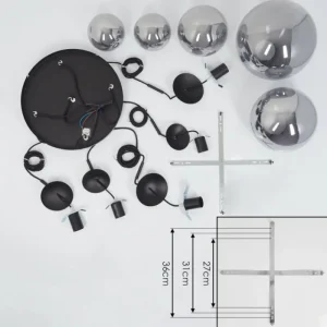 hofstein Suspension Voluntad Noir, 5 lumières* Lampes Modernes