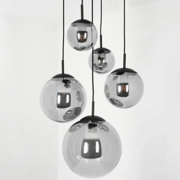 hofstein Suspension Voluntad Noir, 5 lumières* Lampes Modernes