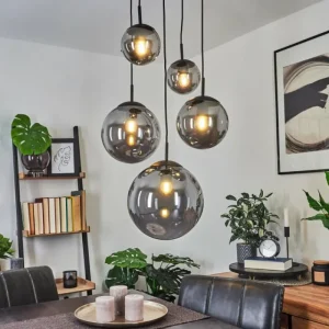 hofstein Suspension Voluntad Noir, 5 lumières* Lampes Modernes