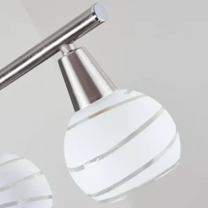 hofstein Suspension Warga LED Nickel mat, 4 lumières* Lampes En Verre