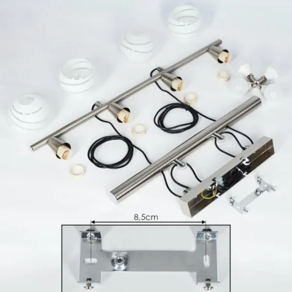 hofstein Suspension Warga LED Nickel mat, 4 lumières* Lampes En Verre