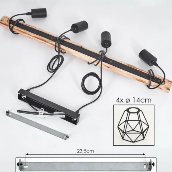 hofstein Suspension Yaak Écru, Noir, 4 lumières* Lampes Modernes