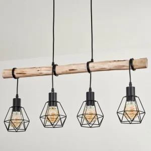hofstein Suspension Yaak Écru, Noir, 4 lumières* Lampes Modernes