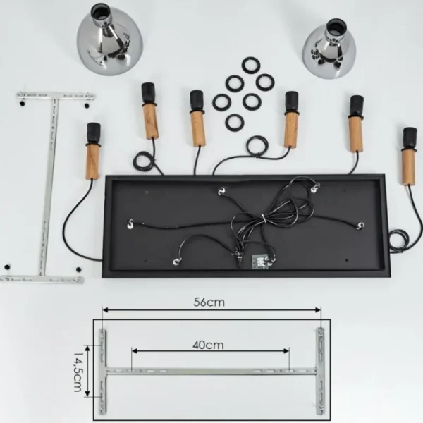 hofstein Suspension Yadekope Écru, Noir, 6 lumières* Lampes Modernes