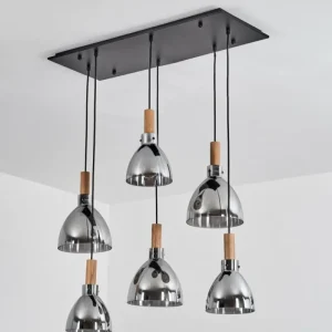 hofstein Suspension Yadekope Écru, Noir, 6 lumières* Lampes Modernes