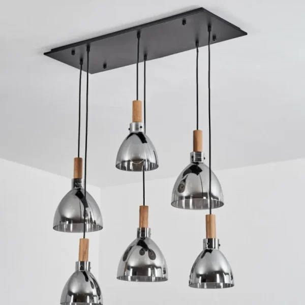hofstein Suspension Yadekope Écru, Noir, 6 lumières* Lampes Modernes