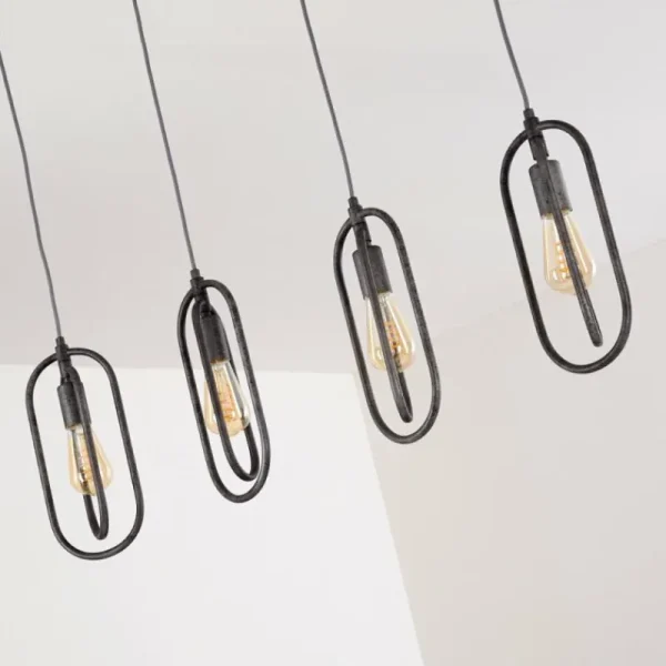 hofstein Suspension Zwolle Argenté, 4 lumières* Lampes Modernes