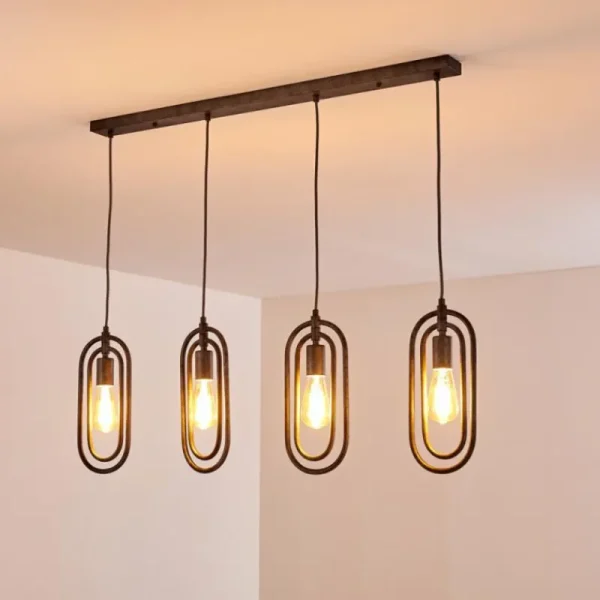 hofstein Suspension Zwolle Argenté, 4 lumières* Lampes Modernes