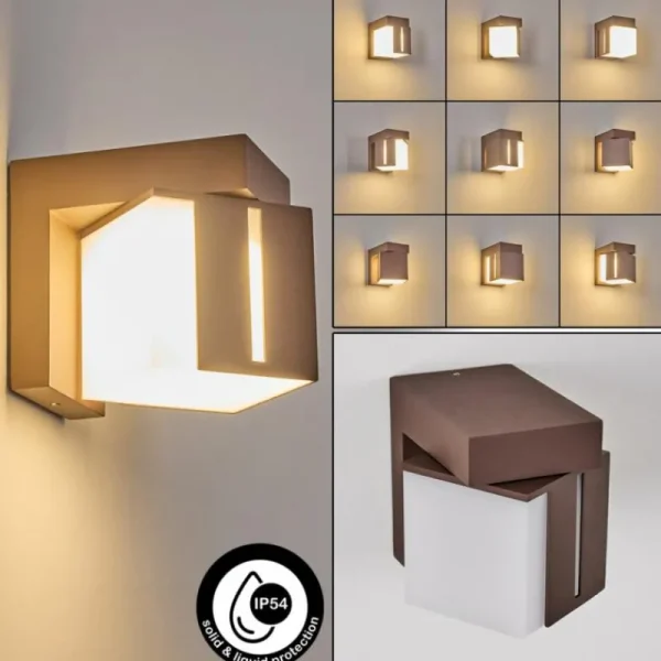 hofstein Swanek Lampe murale d´extérieur, Applique murale LED Rouille, 1 lumière* Lampes Modernes