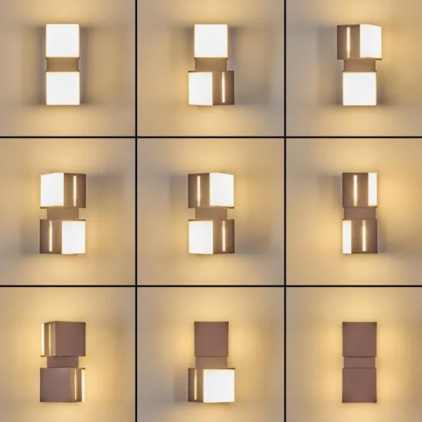 hofstein Swanek Lampe murale d´extérieur, Applique murale LED Rouille, 2 lumières* Lampes Modernes