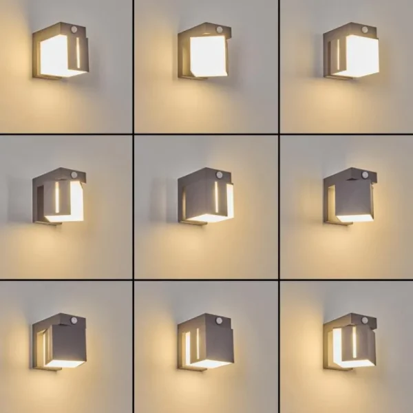 hofstein Swanek Lampe murale d´extérieur, Applique murale LED Anthracite, 1 lumière, Détecteur de mouvement* Lampes Modernes