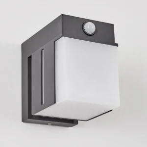 hofstein Swanek Lampe murale d´extérieur, Applique murale LED Anthracite, 1 lumière, Détecteur de mouvement* Lampes Modernes