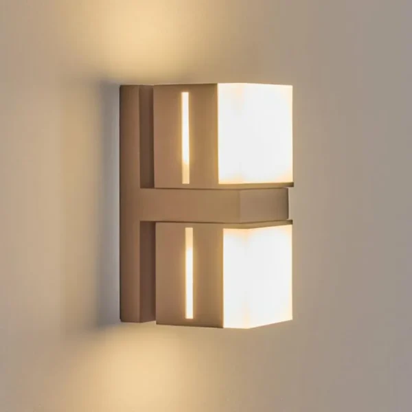 hofstein Swanek Lampe murale d´extérieur, Applique murale LED Rouille, 2 lumières* Lampes Modernes