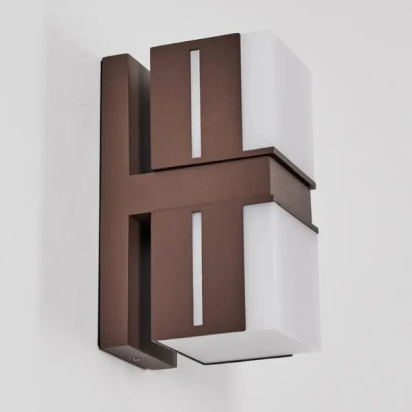 hofstein Swanek Lampe murale d´extérieur, Applique murale LED Rouille, 2 lumières* Lampes Modernes