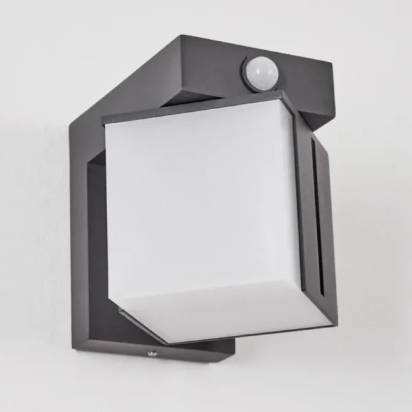 hofstein Swanek Lampe murale d´extérieur, Applique murale LED Anthracite, 1 lumière, Détecteur de mouvement* Lampes Modernes