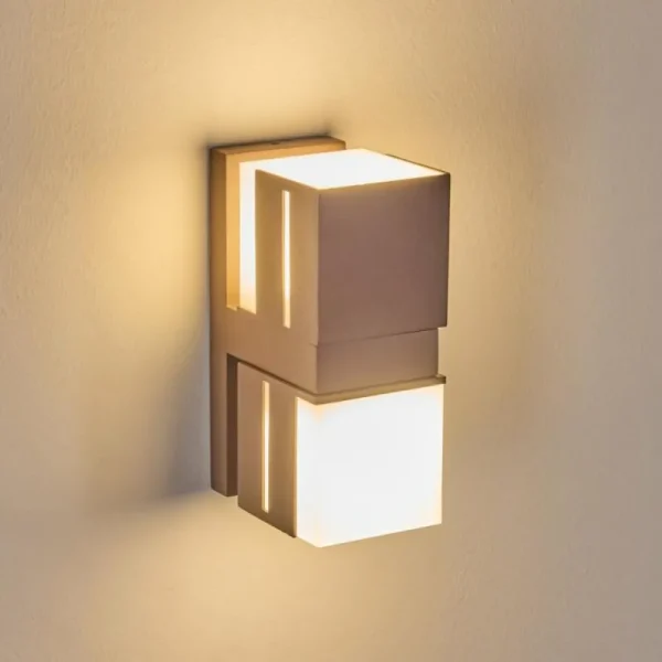 hofstein Swanek Lampe murale d´extérieur, Applique murale LED Rouille, 2 lumières* Lampes Modernes