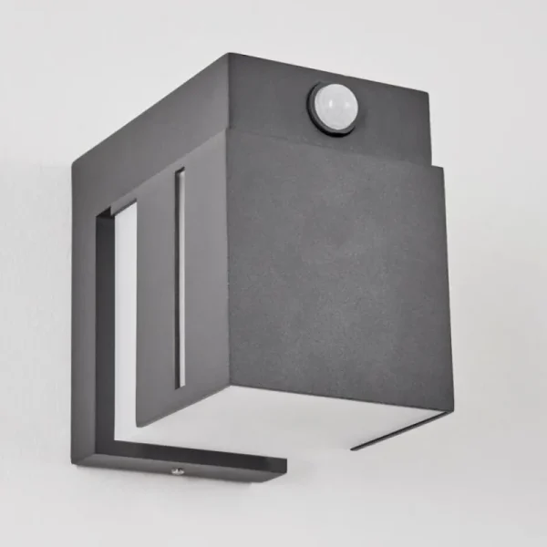 hofstein Swanek Lampe murale d´extérieur, Applique murale LED Anthracite, 1 lumière, Détecteur de mouvement* Lampes Modernes
