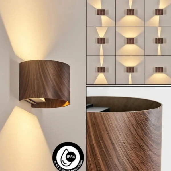 hofstein Tamarin Lampe murale d´extérieur, Luminaire Up & Down, Applique murale LED Couleur bois, Noir, 1 lumière* Lampes Modernes
